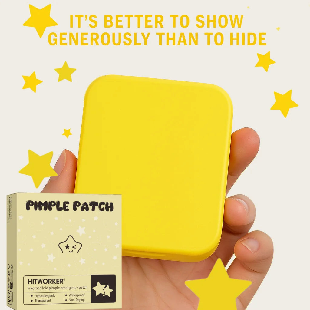 60pcs Star Acne Patches, 4 Colors, Hydrocolloid Cover, Mirror Case Included