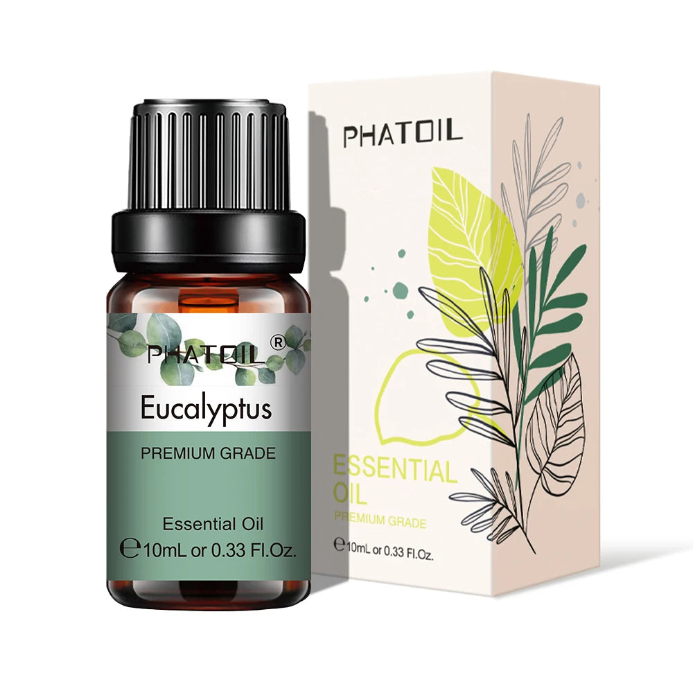 PHATOIL Natural Plant Essential Oil 10ml Eucalyptus Lavender Bergamot Vanilla Peppermint 1PCS Aroma Essential Oils For Diffuser